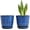Blue-c, variant on Large Round Indoor-Outdoor Succulent Orchid Flower Pot, 6 Inch Beaded Ceramic Planter Set of 2 with Drainage Hole and Saucer for Plants