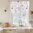 thumbnail image 3 of Pink Dreamy Botanical Tie Up Curtains for Kitchen Windows,Adjustable Rod Pocket Valance 45 Inch Short, Spring Floral Leaves Romantic Window Treatment Balloon Roman Blind Shade, 42" x 45", 3 of 9