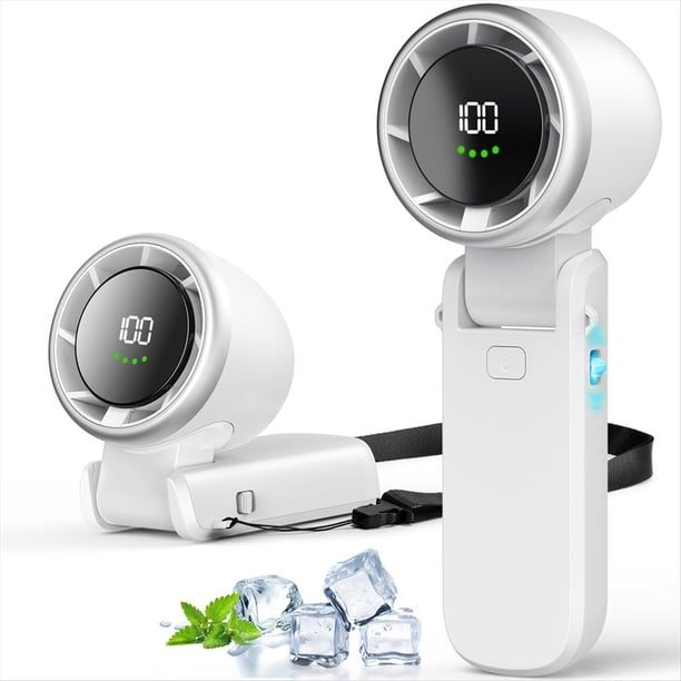 Ventilador Portátil Turbo de Mano, Recargable, de 100 Velocidades, 5000 MAh, para Actividades Al Aire Libre/Interiores A