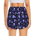 thumbnail image 4 of Uemuo Skull flower leaf purple Pattern Women's Athletic Shorts High Waisted Running Shorts with Liner Pockets Gym Elastic Workout Shorts-X-Large, 4 of 9