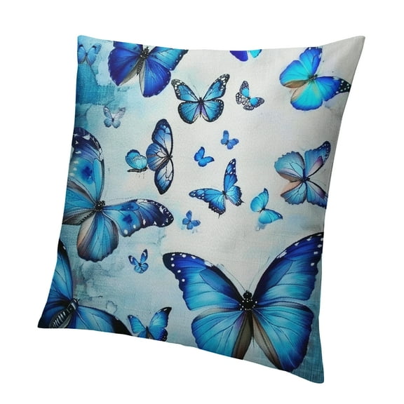 Patifu Outdoor Patio Throw Pillow Cover Colorful Different Butterflies Farmhouse Décor Outside Furniture Swing Seat Bench Chair Decorative Cushion Cases Deep Seat Bed Couch Sofa 12x12in