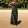 thumbnail image 2 of GUACER Maxi Dress for Women Halter Neck Abstract Print Sleeveless Backless Sundress Boho Flowy High Waist Resort Wear Beach Vacation Outfit, 2 of 7