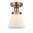 thumbnail image 3 of Innovations Lighting  Edison Cone - 1 Light 7" Semi-Flush Mount Antique Copper/Matte White, 3 of 5