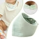 thumbnail image 1 of Babero, paño para eructar, cómodo, triangular, de algodón, agradable para la piel, bandana, babero antibabas, unisex, para bebés, babeo, dentición, ni Verde claro, 1 of 8