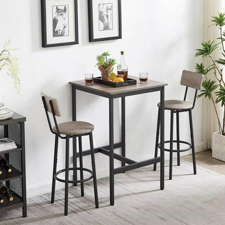 Sweiko Modern Square Bar Table and Chair Set for Counter Height