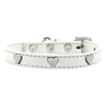 thumbnail image 1 of Silver Heart Widget Dog Collar White Size 12, 1 of 2