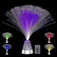 thumbnail image 1 of Lámpara de fibra óptica con base de cristal que cambia de color y control remoto - Luz sensorial de centro de mesa de fibra óptica alimentada por USB o batería, 1 of 4