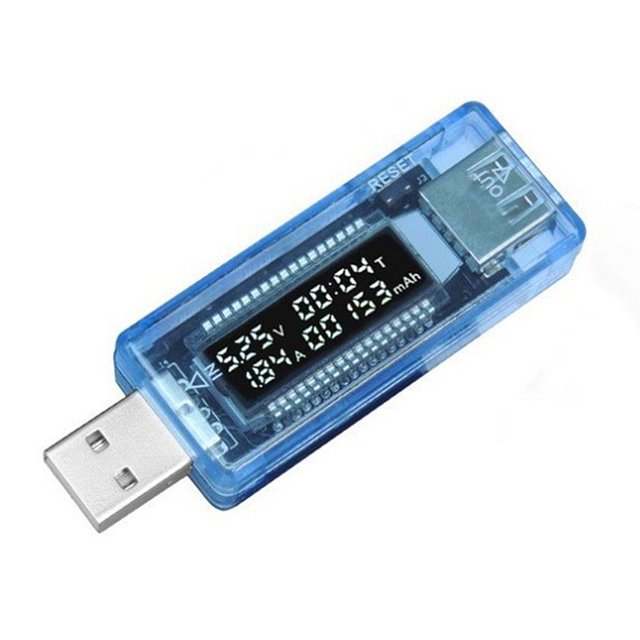 Probador de capacidad del cargador KWS-V20 con cargador USB de carcasa azul Doctor Plug and Play