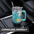 thumbnail image 7 of 40oz Cartoon Movie Stainless Steel Tumbler with Lid and Straw,Spill Proof Cartoon Travel Cup for Cartoon Lovers Double Wall Vacuum Insulated Coffee Mug with Handle Greenish-blue, 7 of 7
