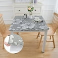 thumbnail image 2 of HAOXIT Waterproof Oilcloth Wipeable Padded Spillproof Card Table s Small Square for Coffee Table Gray White Flowers white, 2 of 7