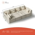 thumbnail image 4 of Bestco 6 Seat Modular Couches and Sofas Sectional Sleeper Sofa Bed with Storage Ottoman Beige, 4 of 9