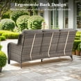 thumbnail image 4 of Planntonneo Patio Sofa All-Weather Wicker Deep Seating Outdoor Couch with 6-inch Cushions, Grey/Grey, 4 of 6