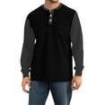 thumbnail image 4 of Hearthz Men's Henley Shirts Long Sleeve Fall 3-Button Color Block Shirts for Men Round Neck Baseball Shirts for Men, 4 of 7