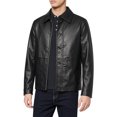 thumbnail image 5 of LYSMORA Men's Lapel Faux Leather Jacket Button Front Casual Outerwear Multi Pocket Shirt Style Coat for Daily Wear, 5 of 5