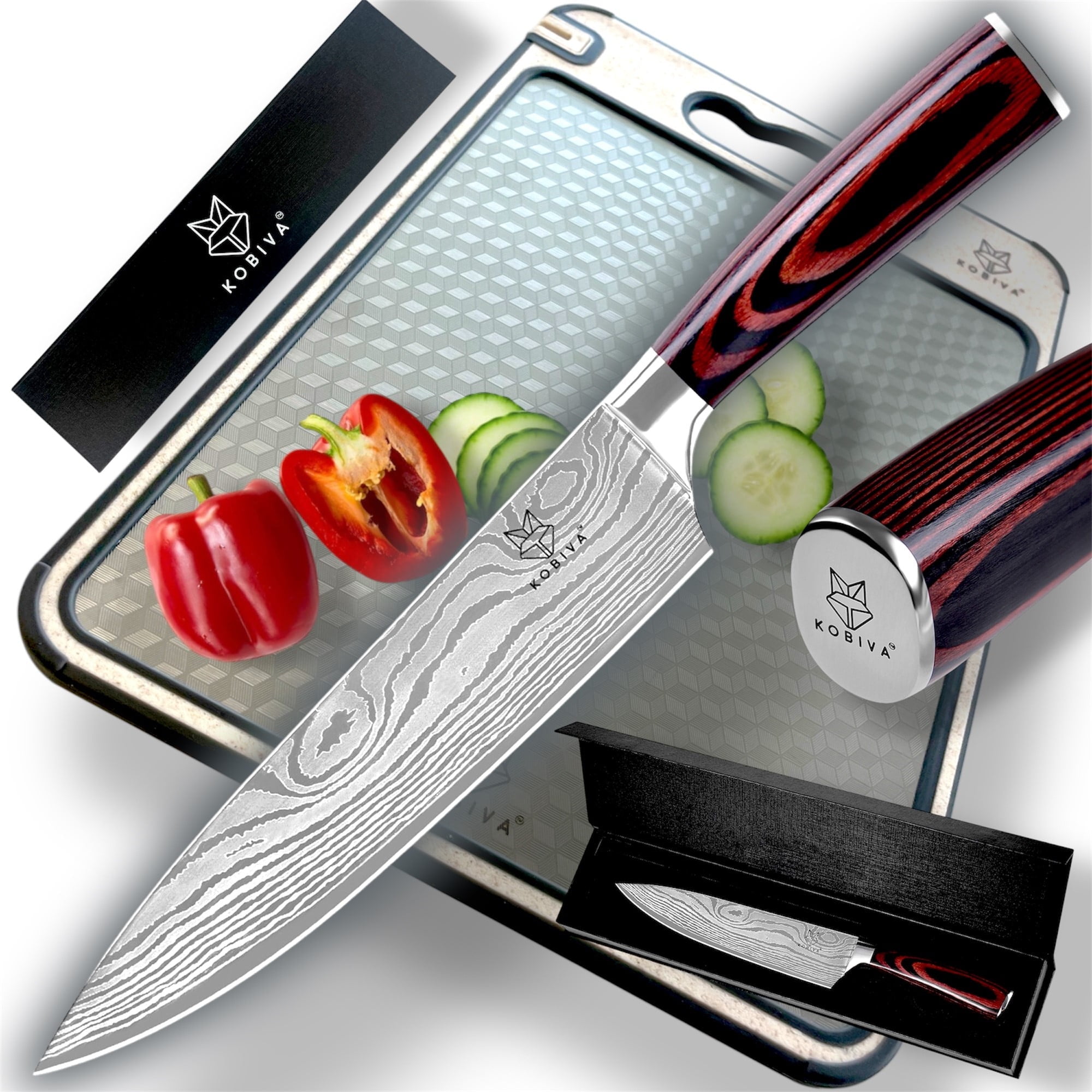 8 Inch Damascus Japanese Chef's Knife – High Carbon Stainless Steel Gyuto, Sharp Kitchen Knife for Meat, Vegetables & Fish, Ergonomic Handle, Gift Ready