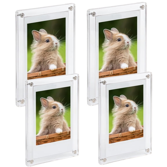 4PCS Acrylic Magnetic Photo Frame Display For Travel Pictures Small Size