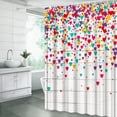 thumbnail image 2 of Valentine''s Day Shower Curtain Colorful Love Heart Romantic Sweet Couple Holiday Fabric Bathroom Decor Curtains with Hooks,Teal Red Purple, 2 of 5
