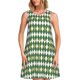 thumbnail image 1 of Easygdp Light Green Squares para Vestido Transpirable de Mujer, Vestido Suelto de Manga Corta con Pliegues y Bolsillos para el Verano, 1 of 7