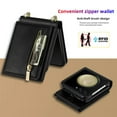 thumbnail image 4 of ELEHOLD Case for Samsung Galaxy Z Flip 7, RFID Blocking Leather Zipper Wallet Phone Case with Shoulder Strap,Black, 4 of 5