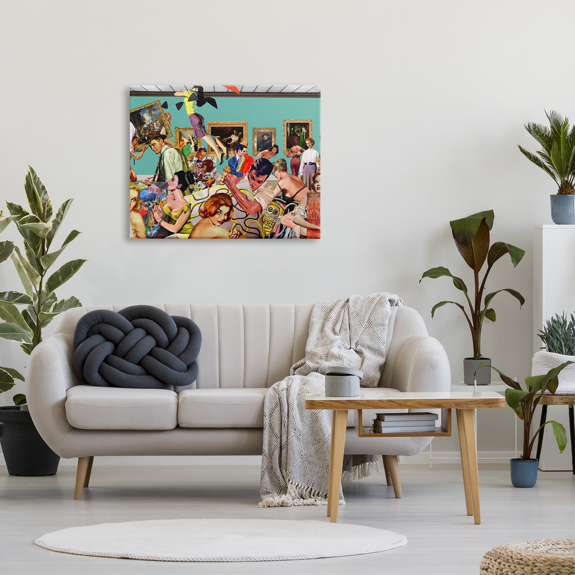 Stupell Industries Vintage People Collage Novelty Painting Gallery Wrapped Canvas Art Print Wall Art, 40 x 30