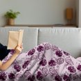 thumbnail image 3 of Japanese Soft Flannel Fleece Throw Blanket, Traditional Cherry Blossom Sakura Branches Butterflies on Large Polka Dots, Cozy Plush for Indoor and Outdoor Use, 50" x 70", Pale Pink Plum, by Ambesonne, 3 of 5