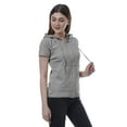 thumbnail image 3 of Moomaya Womens Zip Up Hoodie Short Sleeves Top Pockets Casual Hoodies, 3 of 7
