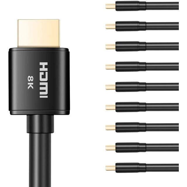 Buyer's Point Câble HDMI 2.1 Ultra Haute Vitesse Homologué CL3 HDR Dynamique 1,8 m (6 Pi) 8K 120 Hz, 48 Gbps, Dolby Vision, eARC, Compatible avec Apple TV, Nintendo Switch, Roku, Xbox, PS4, Lot de 10 Noir
