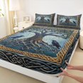 thumbnail image 3 of jejeloiu Black Raven Crow Twin Sheet Sets,Bohemian Style Tree Bedding For Teens 3-Piece, 3 of 7