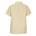 thumbnail image 4 of CHOK Chemisier en Coton pour Femmes, Manches Longues, Col à Revers, Ample, avec Poche, Vert B TTTTG, 4 of 8