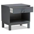 thumbnail image 3 of Urban Designs Reanne 1-Drawer Wood Nightstand with Shelf in Grey Finish, 3 of 5