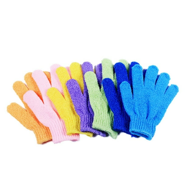 1 Pair 5 Finger Bath Gloves Peeling Exfoliating Mitt Glove For Bath