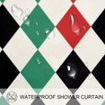 Red Green Black Check Shower Curtain, Polyester Shower Curtain with