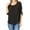Black, variant on Women's Casual Solid Round Neck Loose Fit Roll Tab 3/4 Sleeve Shirt Blouse Tops