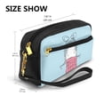 thumbnail image 3 of YFYANG Leather Portable Travel Small Makeup Bag, Multifunctional Storage Bag, Winter Lovely Girl Pattern Cosmetic Bag, 3 of 4