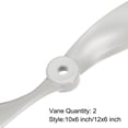 thumbnail image 4 of Uxcell 4Pcs RC Propellers 2 Vane Blades Props 10x6", 12x6" Grey with Adapter Rings, 4 of 7