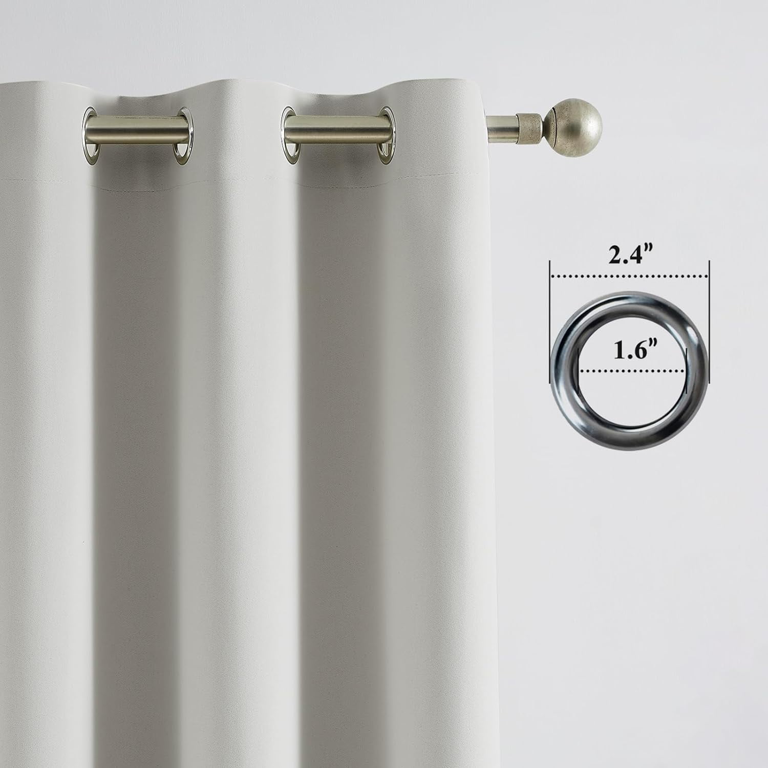80% Blackout Curtains 63 Inch Length for Bedroom 2 Panels Set Cotton Bedroom Curtains Grommet Room Darkening Curtains for Living Room Thermal Insulated Window Drapes (Off White, 52 x 63 in)