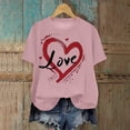 thumbnail image 2 of felwors Valentines Shirts for Women: Cute Love Heart Shirt Valentine T Shirt Red Short Sleeve Casual Hearts Tops(Pink, XXXL), 2 of 6