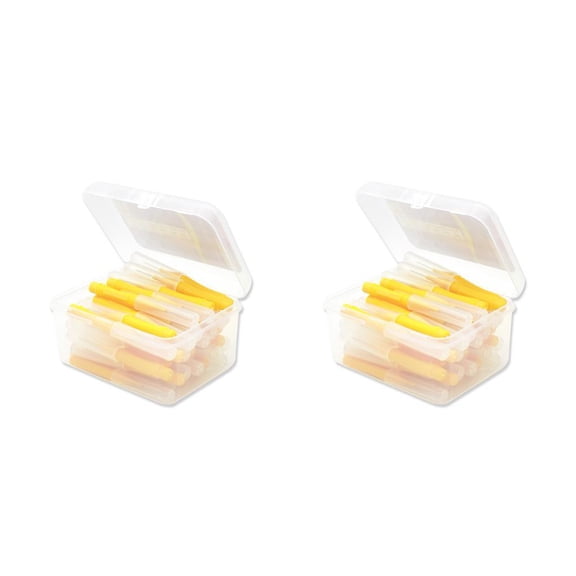 Vogacara 40 Uds. Cepillo interdental flexible Push-Pull cepillos de de plástico herramienta de higiene bucal de mano viaje doméstico amarillo Amarillo 0.4 mm 2piezas