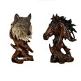 thumbnail image 1 of Estatua de animal BLESIY 2 Uds decoración Hogar oficina cabeza de madera, 1 of 8