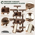 thumbnail image 3 of Amolife 68" X-Large Cat Tree and Tower for Indoor Cats, Condo House with Scratching Board & Thick Posts, Leopard Print, 3 of 8