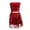 Red, variant on Elegant Women'S Carnival Sequin Performance Set Stretch Bustier Top And Skirt Dance Party Outfit