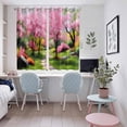 thumbnail image 4 of Nature Pink Green Kitchen Curtains Window Panels, Spring Country Oil Painting Flower Tree Insulated Window Treatment Curtain, Grommet Curtains for Bedroom/Living Room/Bathroom, 2 Piece 52"Wx72"L, 4 of 8