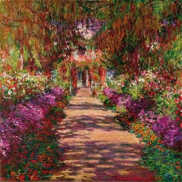 Selected Artworks PDX1CM028SMALL Chemin dans Monets Jardin Donnerny Affiche Imprimée par Claude Monet&44; 12 x 12 - Petit