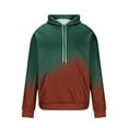 thumbnail image 4 of bbymog Mens Hoodie Fashion Solid Color Oversized Sweatshirts Outdoor Workout Hooded Pullover Tops with Drawstring Men's Clothing Army Green XL, 4 of 5