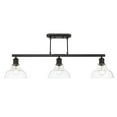 thumbnail image 3 of Golden Lighting Carver 3-Light Semi-Flush in Matte Black with Clear Glass, 3 of 5