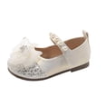 thumbnail image 3 of Jinhomg Toddler Little Girls Dress Ballet Mary Jane Bow Flat Shoes Fashion Y2k Shoes Marry Party Shoes PU Shoe Beige 27, 3 of 9