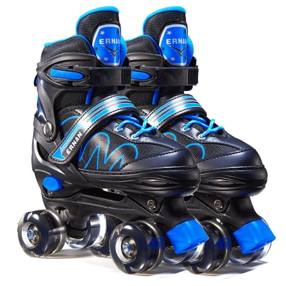 Kids Roller Skates, 4 Size Adjustable, Roller Skates with Light up Wheels for Girls Boys, Outdoor Indoor Roller Skates, Perfect Birthday Gift for Children, Blue