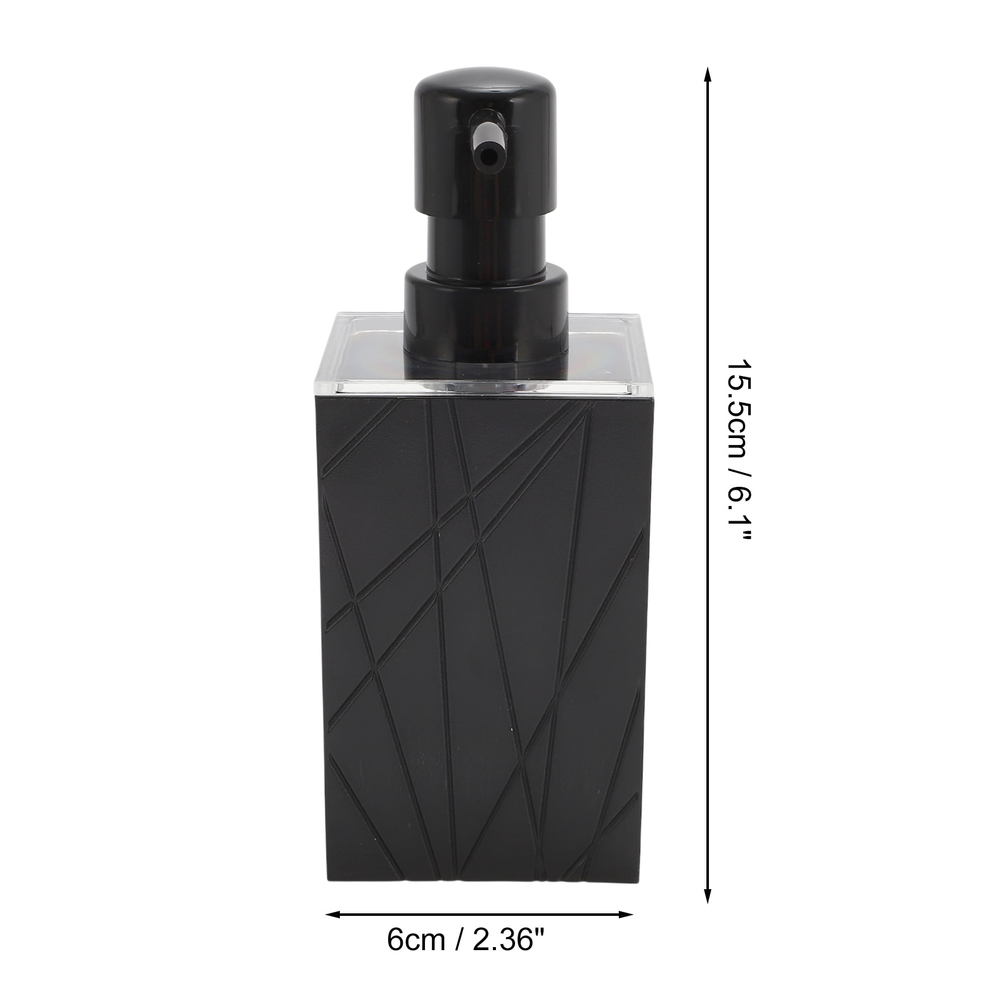 Unique Bargains 1 Set  Classic Soap Pump Dispenser Set for Bathroom for Laundry Rooms Black