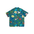 thumbnail image 3 of Roberto Lugo All Gender Floral Peacock Printed Button Down Resort Shirt, Men's Sizes S-3XL, 3 of 3