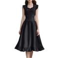 thumbnail image 2 of gljltg Women's Plus Size Steampunk Gothic Sleeveless Print Dress for Women, Spring Summer, Suitable for Party, Daily, Beach, Casual, Fashionable Stylish, 2 of 8
